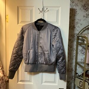 H&M Silver/Lilac Quilted Bomber Jacket